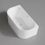 Picture 2/4 -LANA semi-freestanding bathtub, wall-mounted, white, 160x80x58 cm