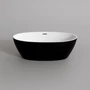 Picture 1/2 -OVAL freestanding bathtub, black and white, 155x80x58 cm