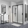Picture 5/5 -Elche Black 120 sliding shower door, 190cm, 6mm, NANO