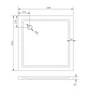 Picture 2/2 -Dotty 100x100x5 cm square acrylic shower tray with siphon