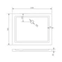Picture 10/10 -Coria 80x100x5 cm square, rectangular, acrylic shower tray with siphon