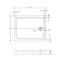 Picture 10/11 -Almagro 80x100x13.5 cm square, rectangular, acrylic shower tray with siphon