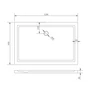 Picture 10/10 -Coria 80x120x5 cm square, rectangular, acrylic shower tray with siphon