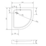Picture 10/10 -Almagro 80x80x13.5 cm curved acrylic shower tray with siphon