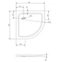 Picture 10/10 -Coria 80x80x5 cm curved acrylic shower tray with siphon