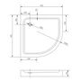 Picture 10/10 -Almagro 90x90x13.5 cm curved acrylic shower tray with siphon