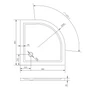 Picture 10/10 -Coria 90x90x5 cm curved acrylic shower tray with siphon