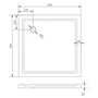 Picture 10/10 -Coria 90x90x5 cm square acrylic shower tray with siphon