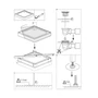 Picture 11/11 -Almagro 80x80x13.5 cm square acrylic shower tray with siphon