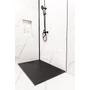 Picture 8/12 -Cagliari Black 80x100x2.6 cm square, SMC shower tray with siphon