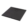 Picture 1/11 -Cagliari Black 80x80x2.6 cm square, SMC shower tray with siphon
