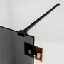 Picture 2/5 -Walk-in Black shower wall, with smoked glass 80, 200cm, 8mm, NANO
