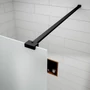 Picture 2/5 -Walk-in Black shower wall, acid-etched, with frosted glass 50, 200cm, 8mm, NANO