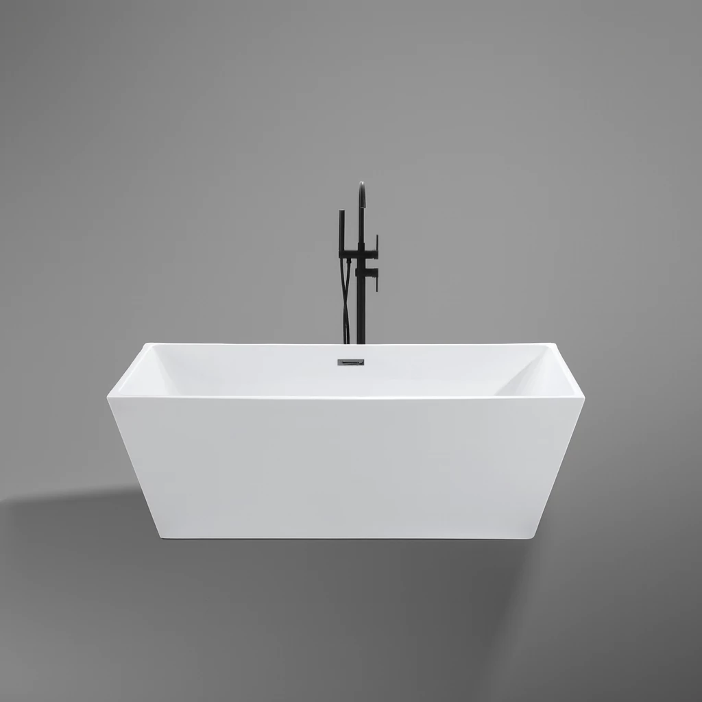CUBE freestanding bathtub, white, 170x75x58 cm