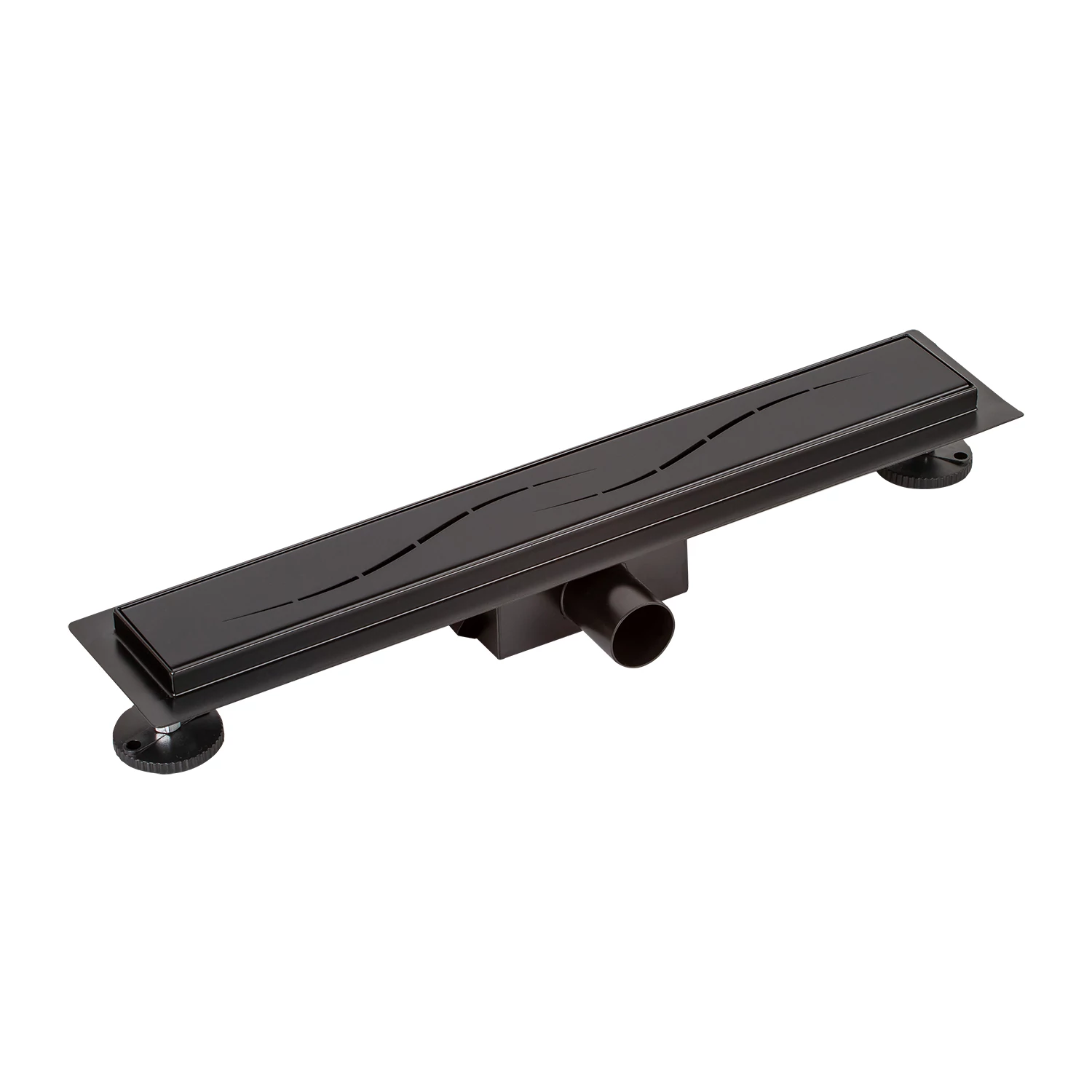 Burela matt black shower drain, 50 cm
