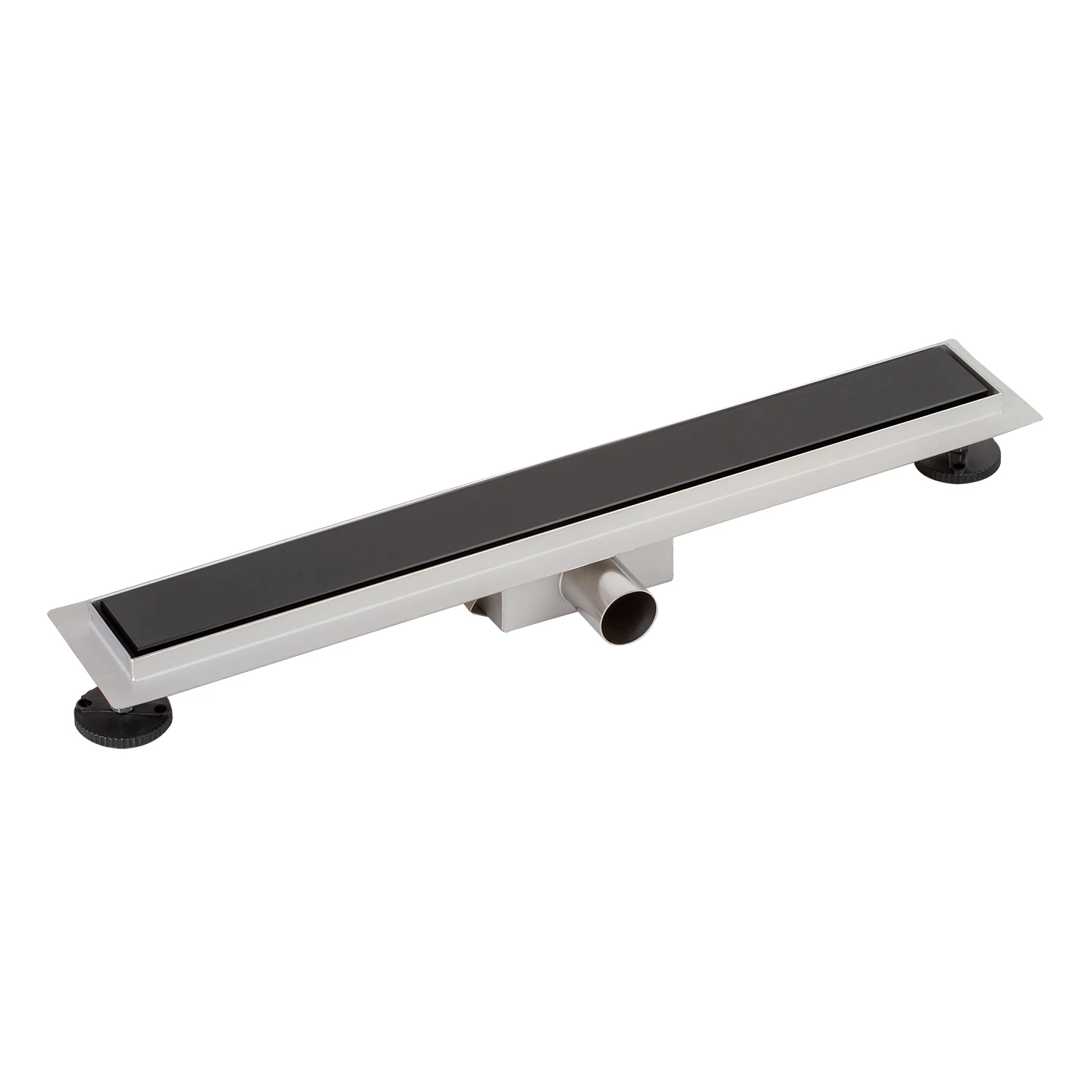Granada shower drain with black glass, 60 cm