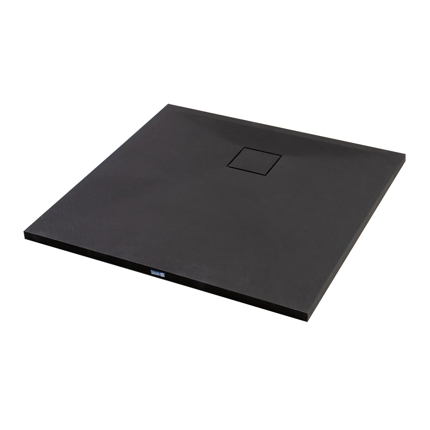 Cagliari Black 80x80x2.6 cm square, SMC shower tray with siphon