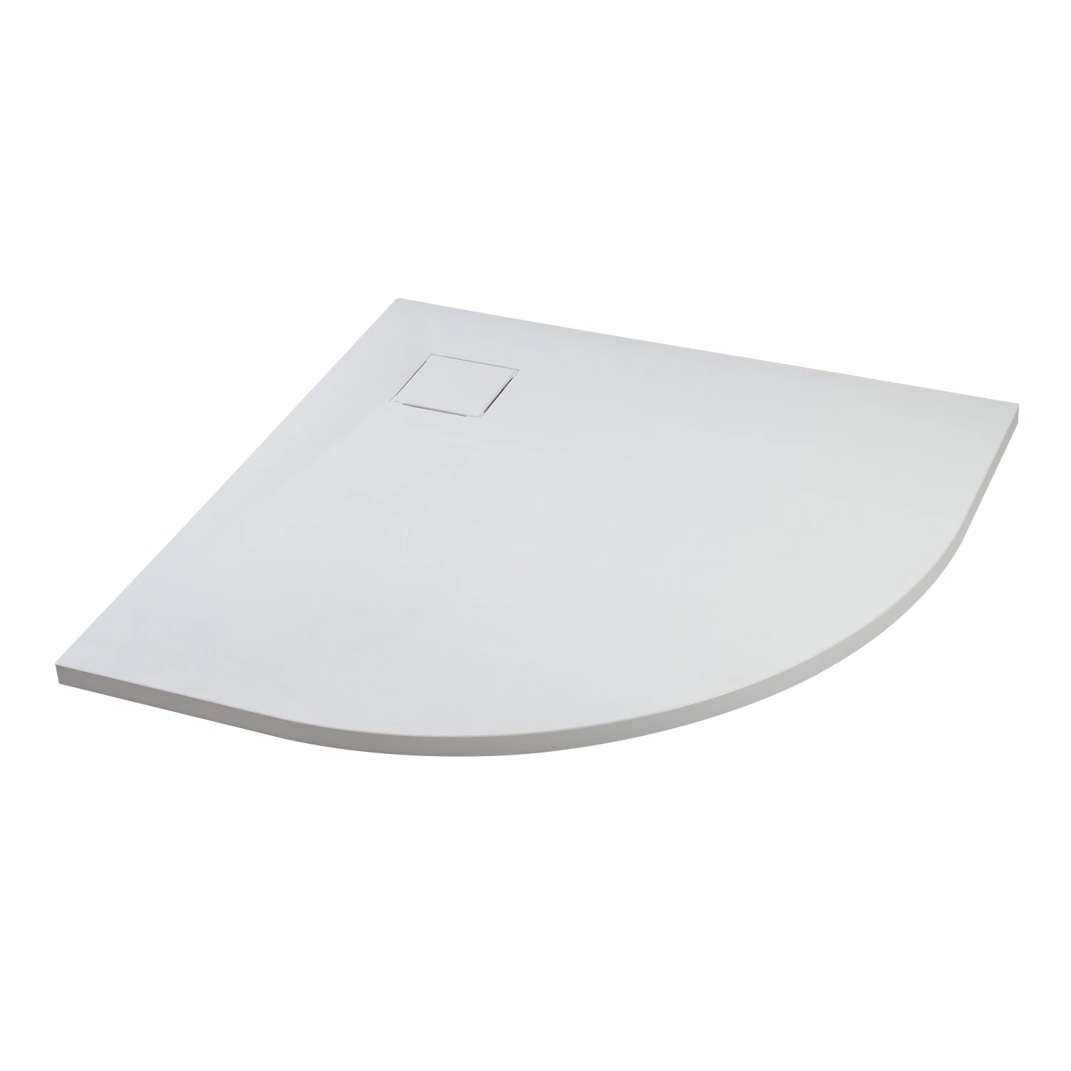 Cagliari White 80x80x2.6 cm curved, SMC shower tray with siphon